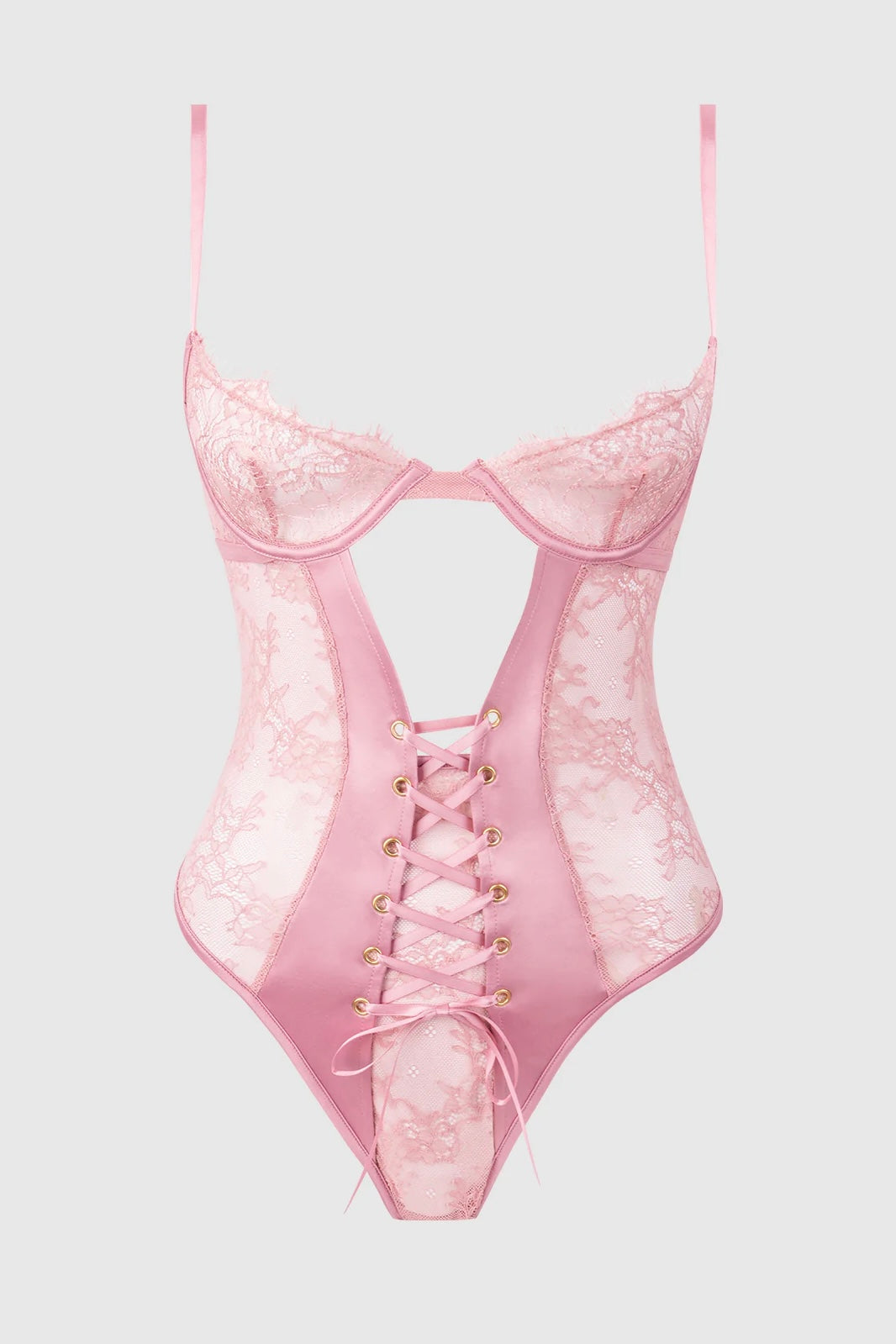 Plus size Blair satin and lace underwire teddy