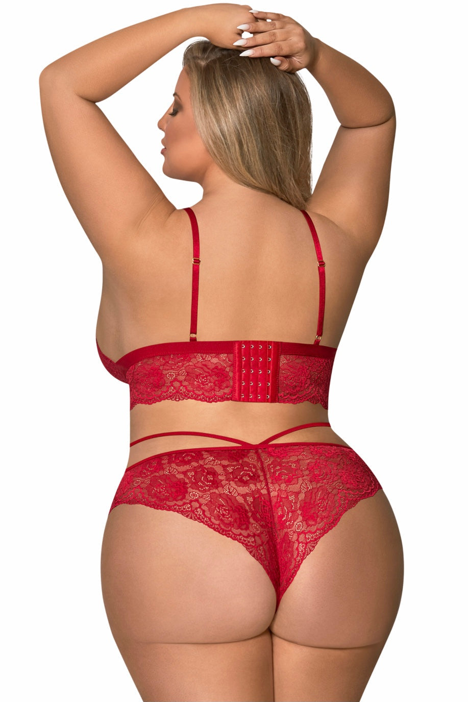 Bra &amp; Panty Set Sugar spice red - Curvynlingerie Plus Size 