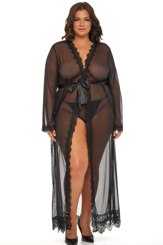 Lace gown Provence black - Curvynlingerie Plus Size 