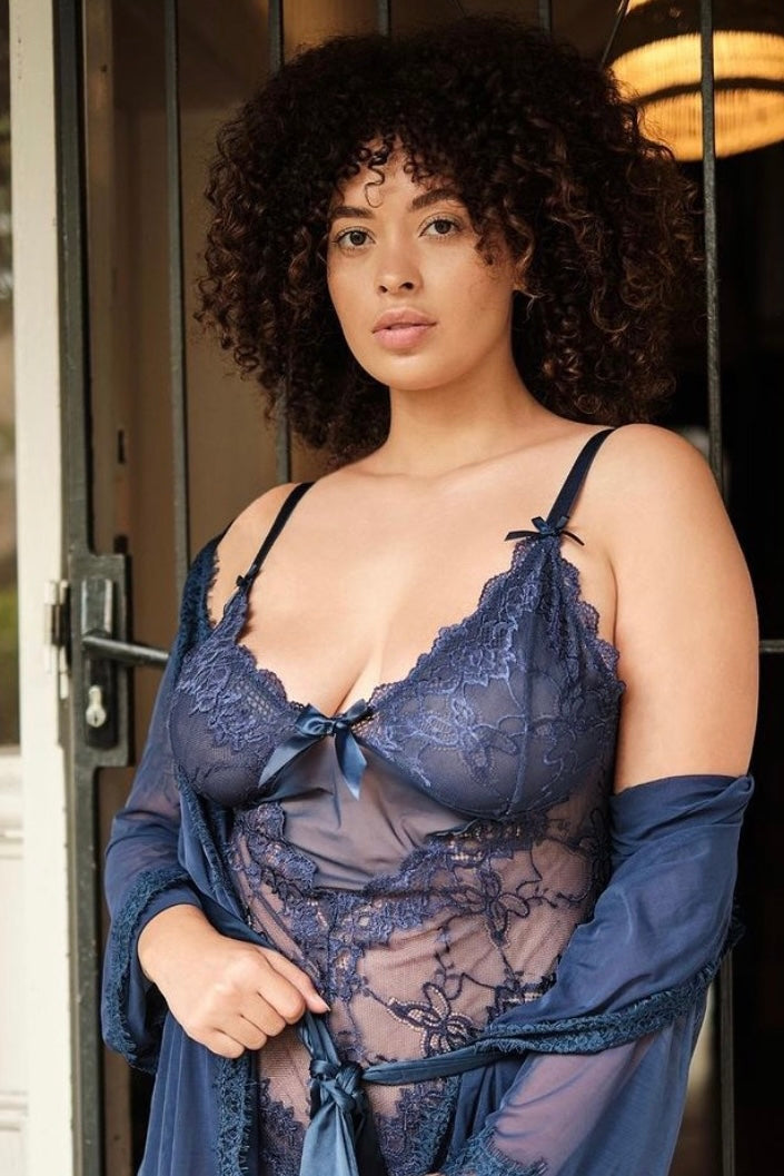 Valentine Babydoll estate blue - Curvynlingerie Plus Size 