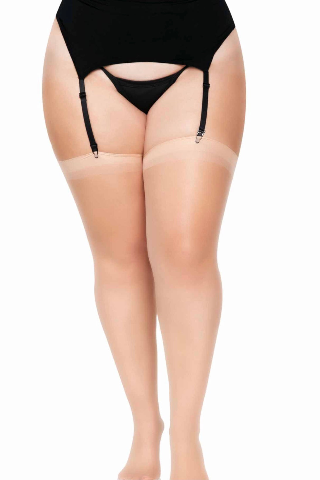 Sheer Stockings Nude - Curvynlingerie Plus Size 