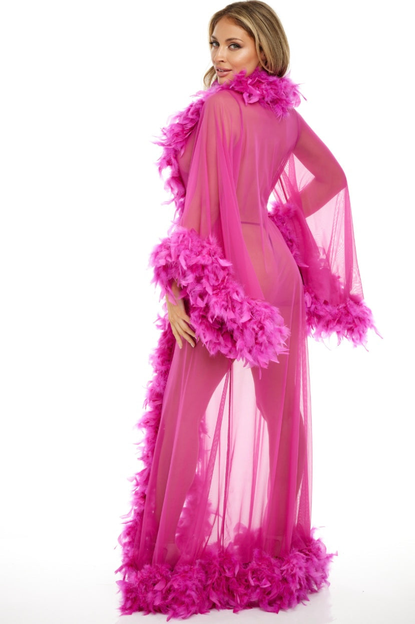 Feather robe - Curvynlingerie Plus Size 