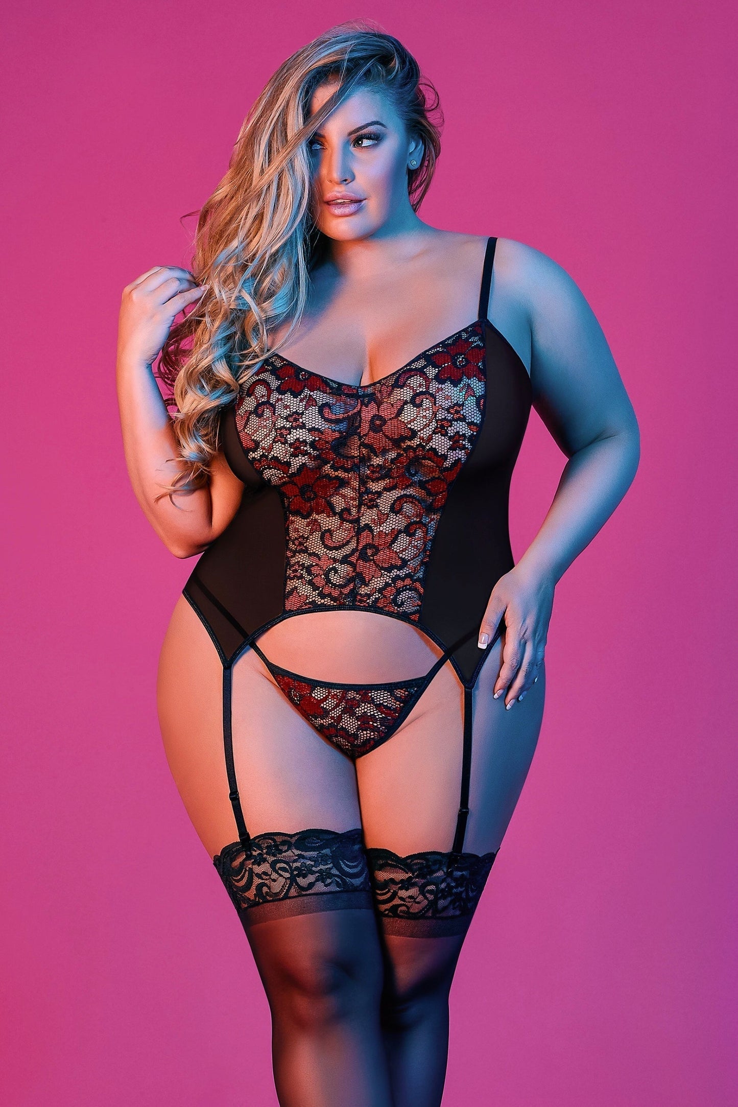 Merry Widow & G-set Sexy time - plus size corset - Curvynlingerie Plus Size 