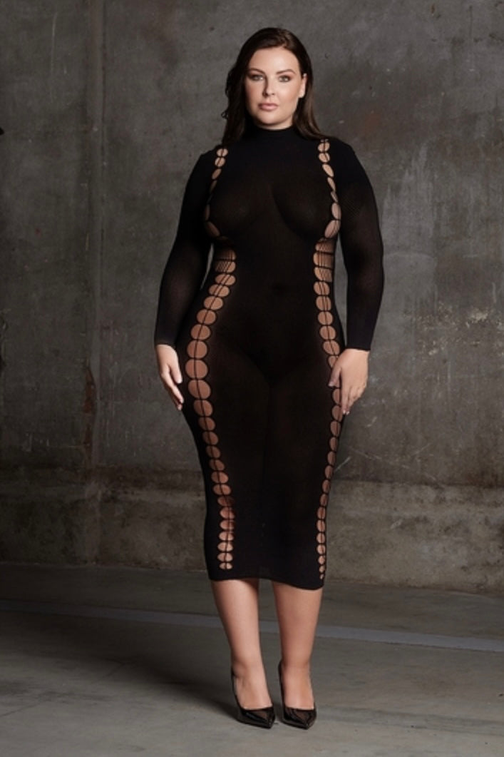 Dress with Turtleneck - Curvynlingerie Plus Size 