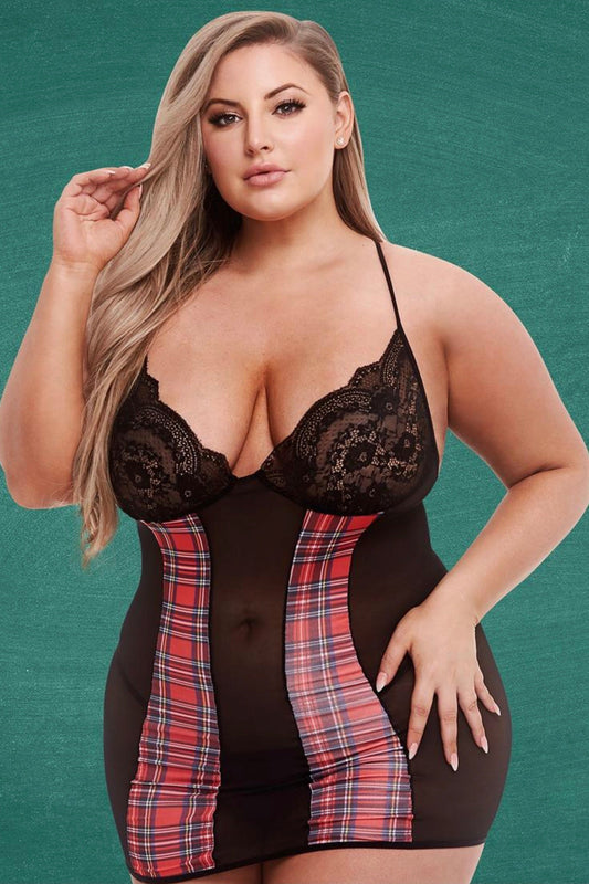 Schoolgirl chemise - Curvynlingerie Plus Size 