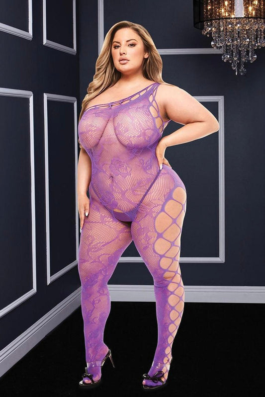 Off the shoulder bodystocking - Curvynlingerie Plus Size 