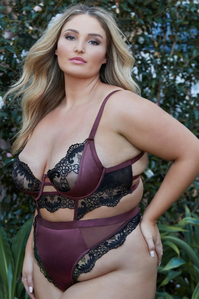 Cadence underwire teddy - Curvynlingerie Plus Size 