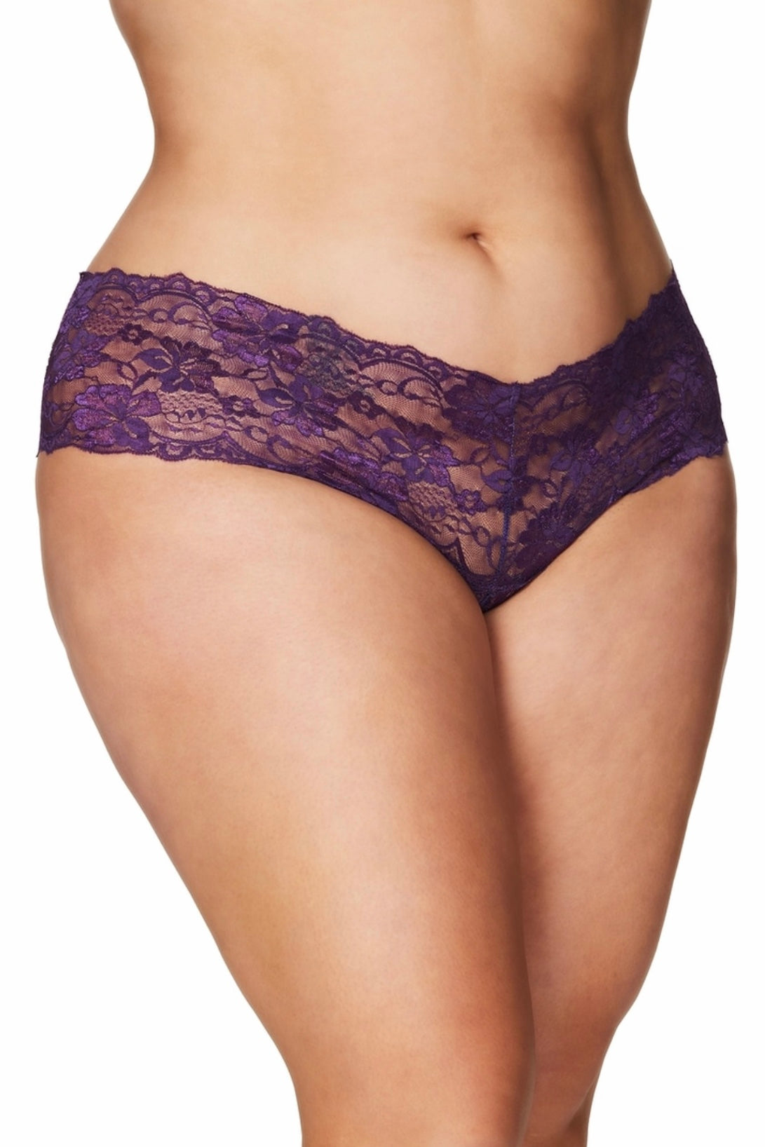 Kiss boyshort Purple - Curvynlingerie Plus Size 