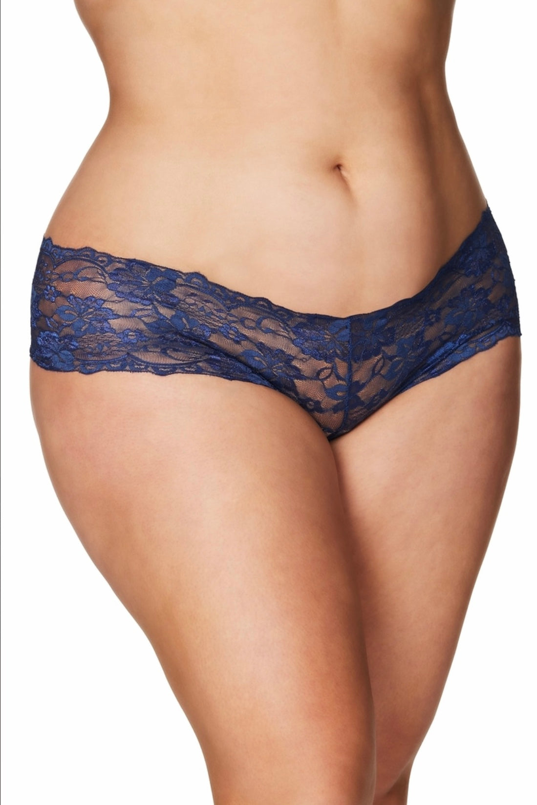 Kiss boyshort Blue - Curvynlingerie Plus Size 