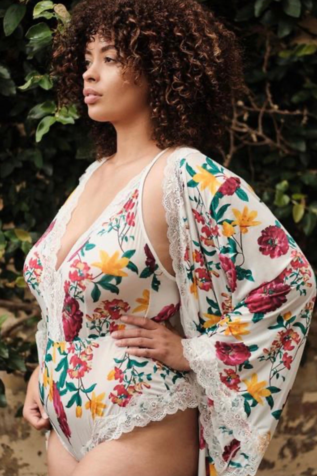 Floral printed romper - Curvynlingerie Plus Size 