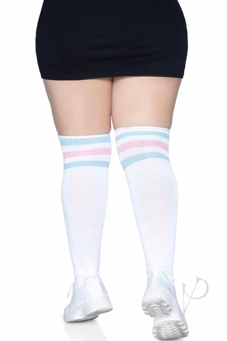 Athletic Socks Pink/Blue - Curvynlingerie Plus Size 