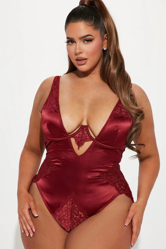 Allegra teddy rhubarb - Curvynlingerie Plus Size 