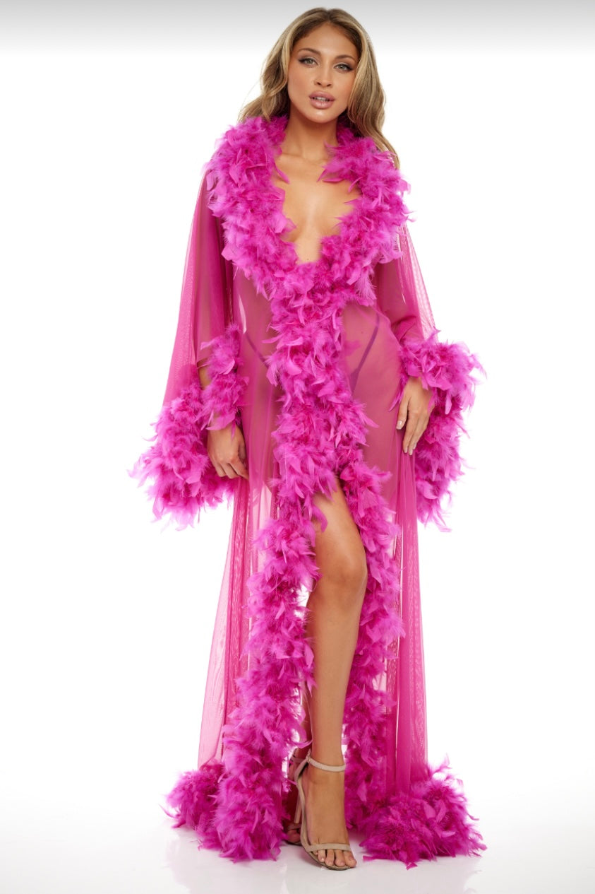 Feather robe - Curvynlingerie Plus Size 