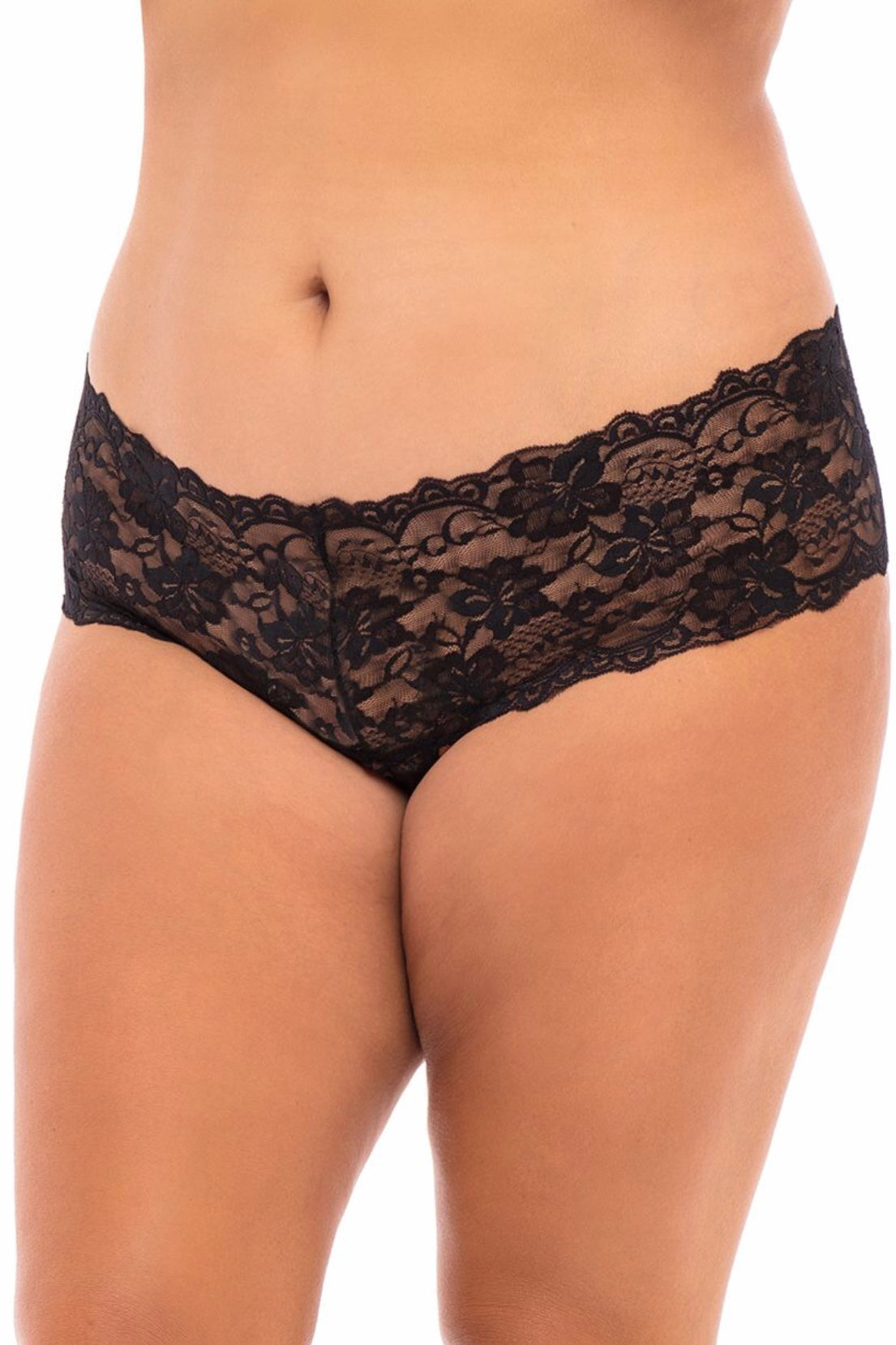 Kiss boyshort black - Curvynlingerie Plus Size 