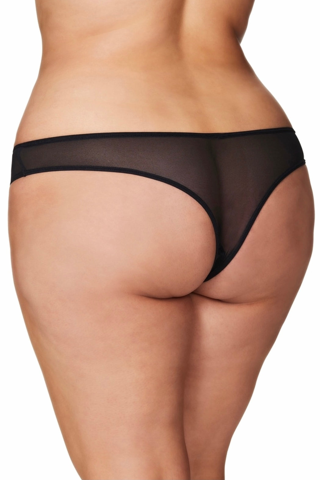 Crotchless Pearl Panty - Curvynlingerie Plus Size 