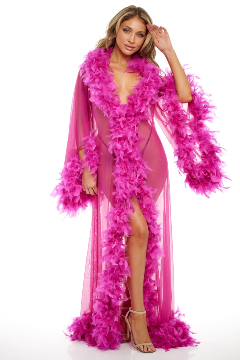 Feather robe - Curvynlingerie Plus Size 