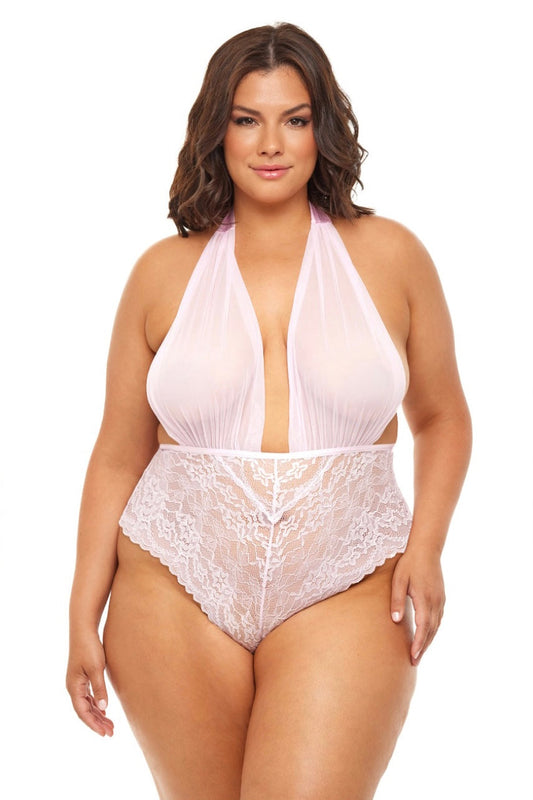 Aria teddy pink - Curvynlingerie Plus Size 