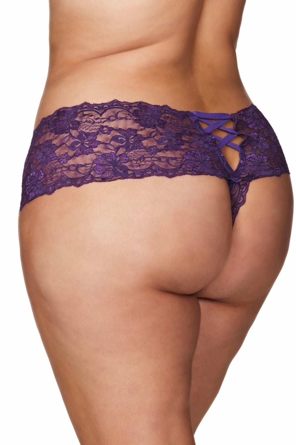 Kiss boyshort Purple - Curvynlingerie Plus Size 