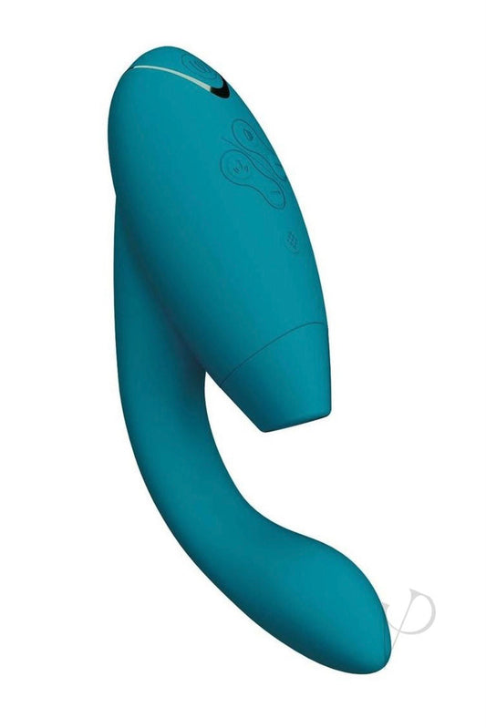 Womanizer Duo 2 Silicone Rechargeable Clitoral and G-Spot Stimulator - Petrol - Curvynlingerie Plus Size