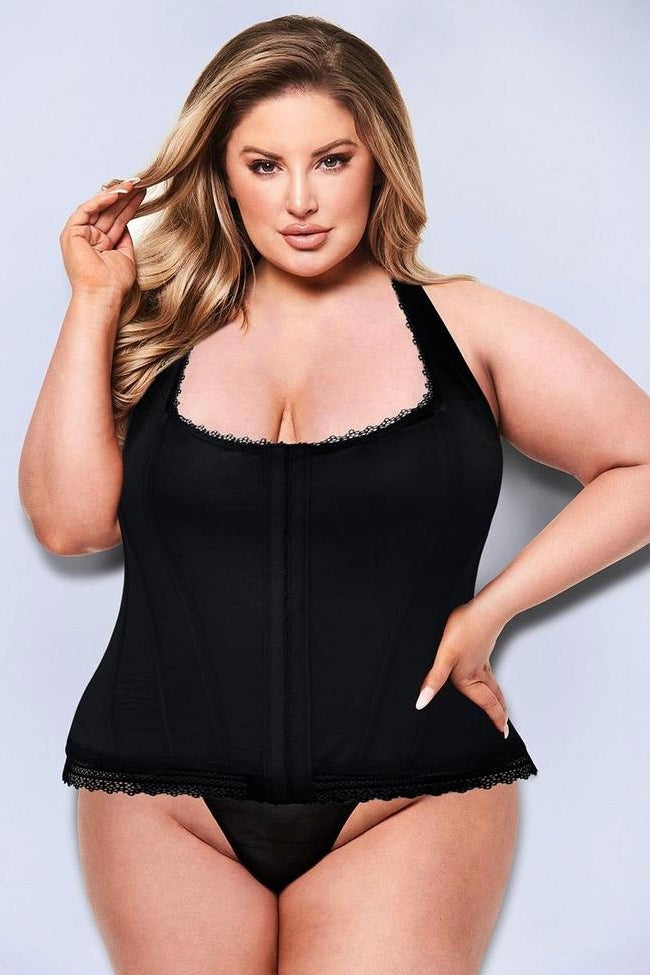 Corset Victoria black - Curvynlingerie Plus Size 