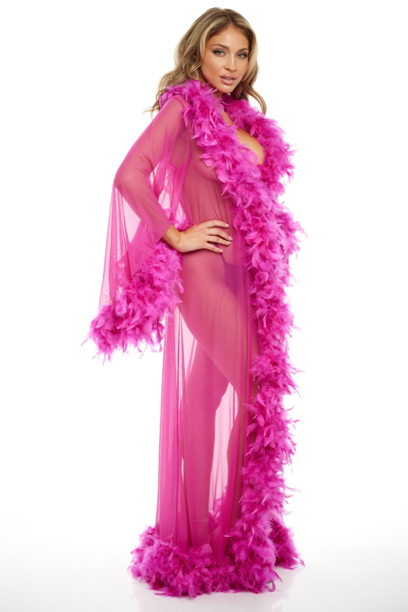 Feather robe - Curvynlingerie Plus Size 