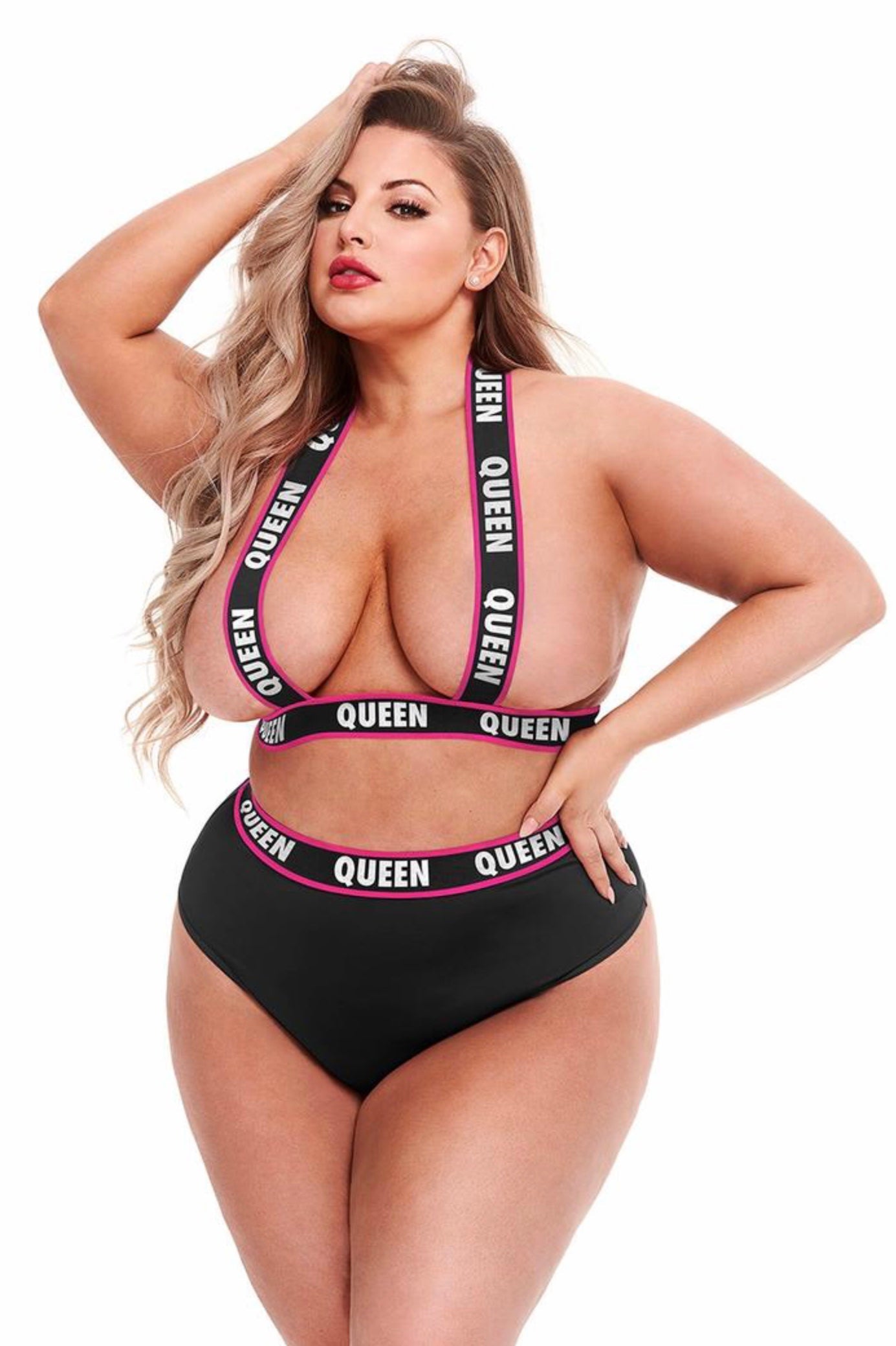 Bra set logo Queen - Curvynlingerie Plus Size 