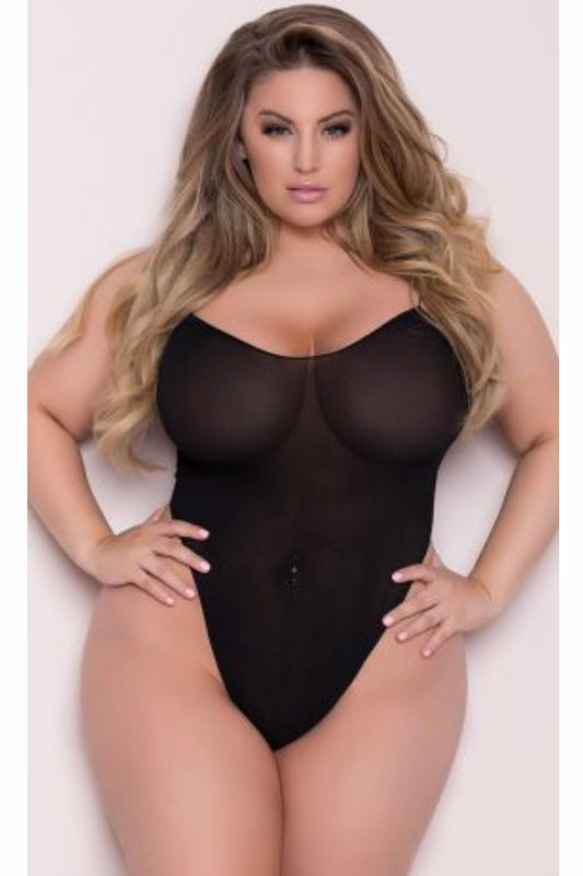 Opaque teddy - plus size teddy - Curvynlingerie Plus Size 