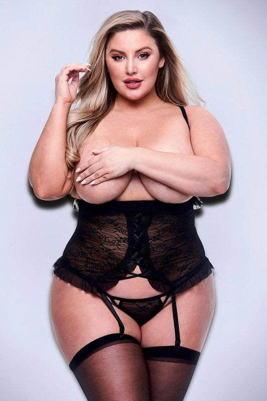 Peek a boo bustier - Curvynlingerie Plus Size 