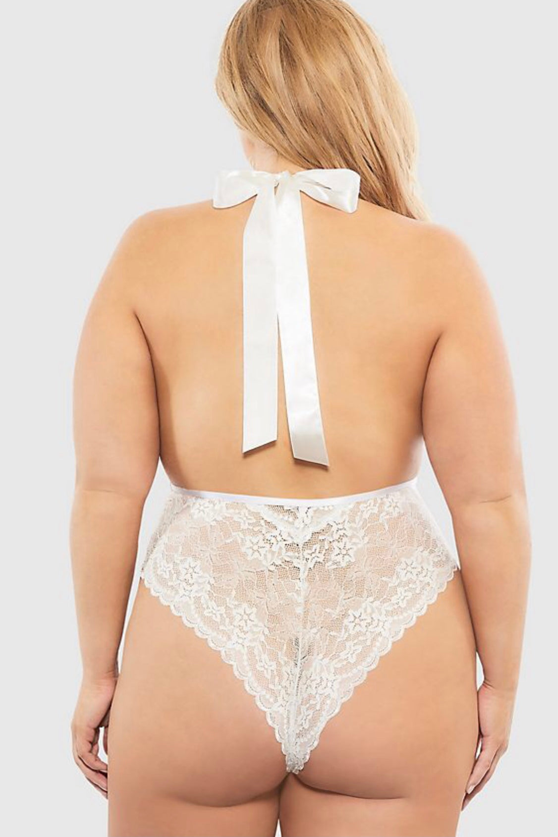 Aria teddy white - Curvynlingerie Plus Size 