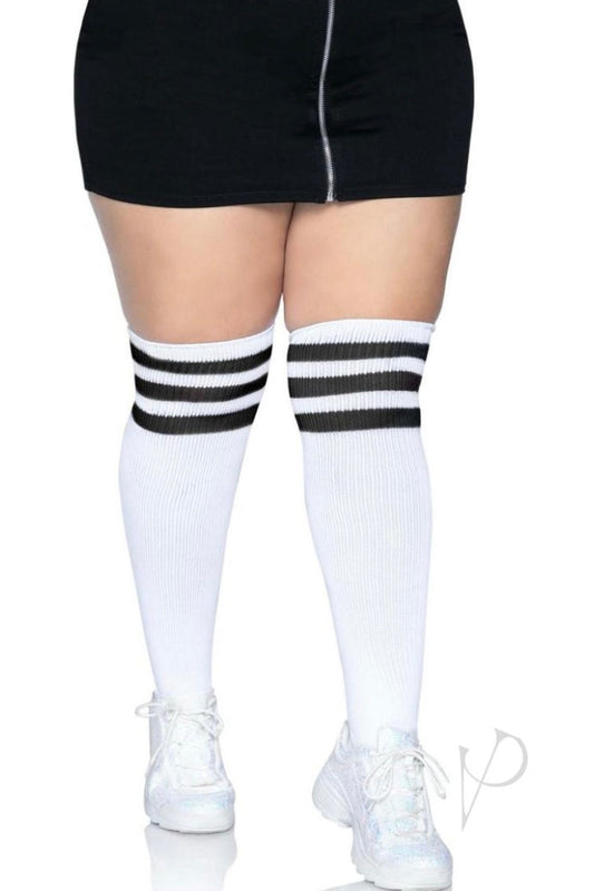 Athletic Socks White-Black - Curvynlingerie Plus Size 