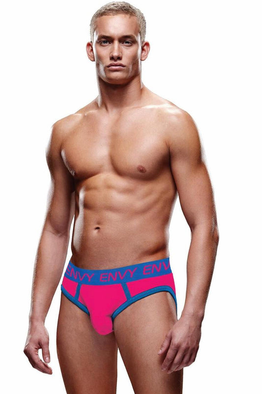 Solid Envy jock pink/blue - Curvynlingerie Plus Size 