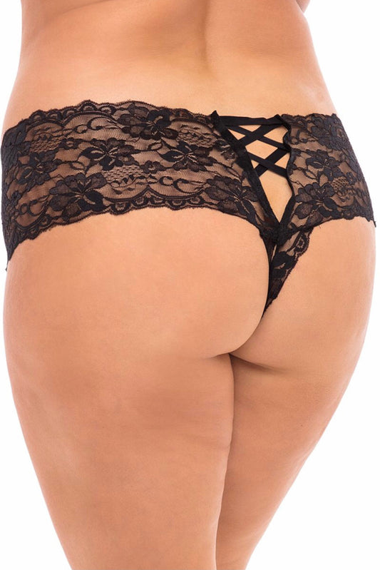 Kiss boyshort black - Curvynlingerie Plus Size 