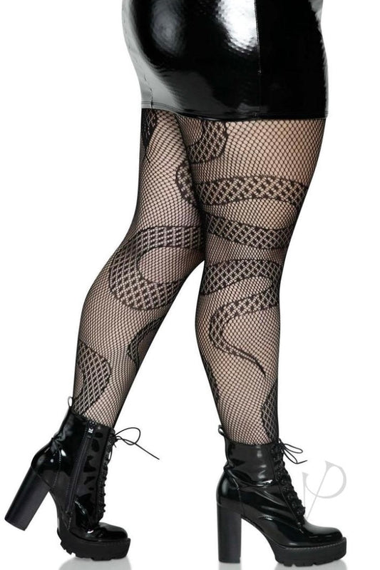 Snake Net Tights. - Curvynlingerie Plus Size 