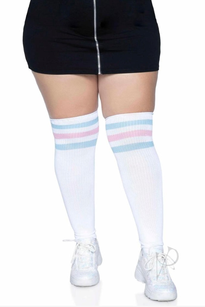 Athletic Socks Pink/Blue - Curvynlingerie Plus Size 