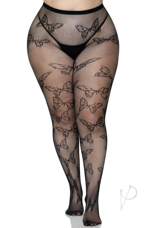 Butterfly Net Tights - Curvynlingerie Plus Size 