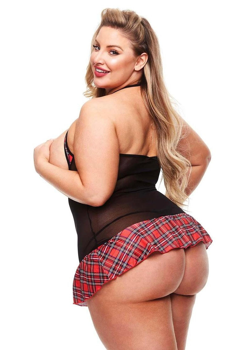 SEXY SHOW-ME SCHOOLGIRL CHEMISE - Curvynlingerie Plus Size 