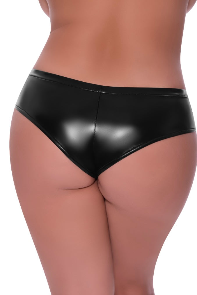 Plus size Low Rise Split Crotch Boy Short