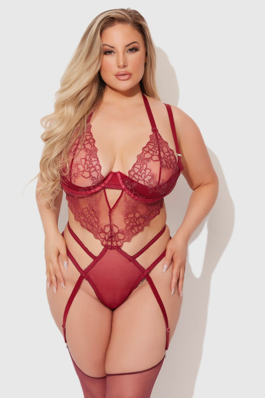 Plus size Eden teddy rhubarb