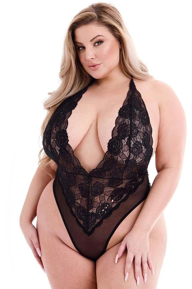 Plus size Sexy Eco Lace Teddy-Curvynlingerie Plus Size.com