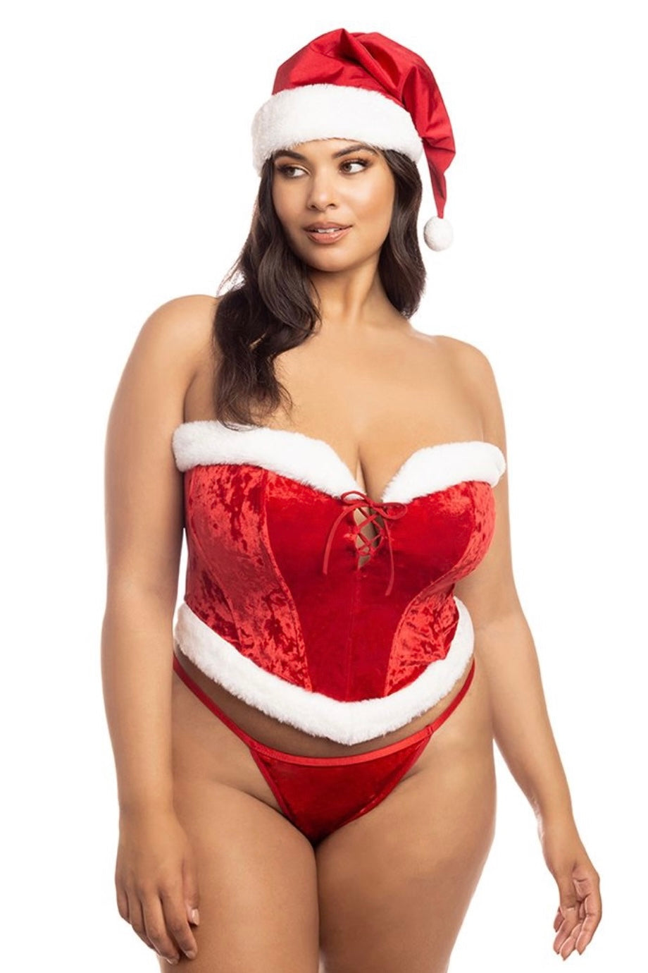 Plus size Velvet Santa Bustier