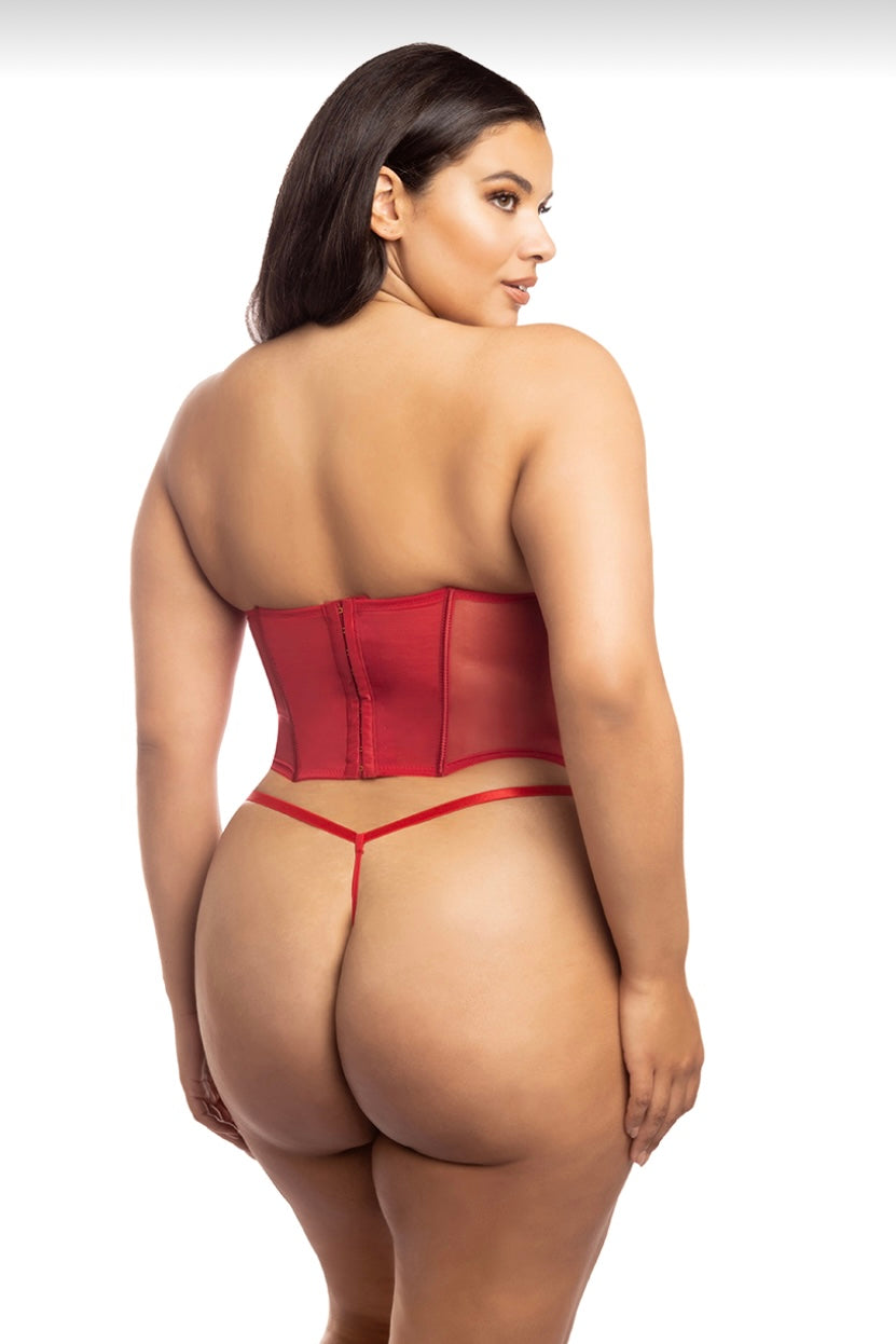 Plus size Velvet Santa Bustier