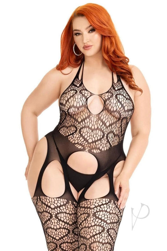 Plus size Seamless suspender bodystocking