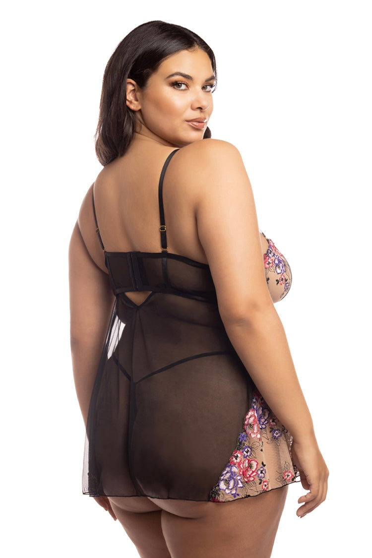 Plus size Nadia floral babydoll