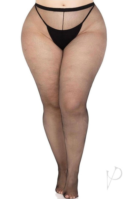 Plus size Spandex Micro Net Tights-Curvynlingerie Plus Size