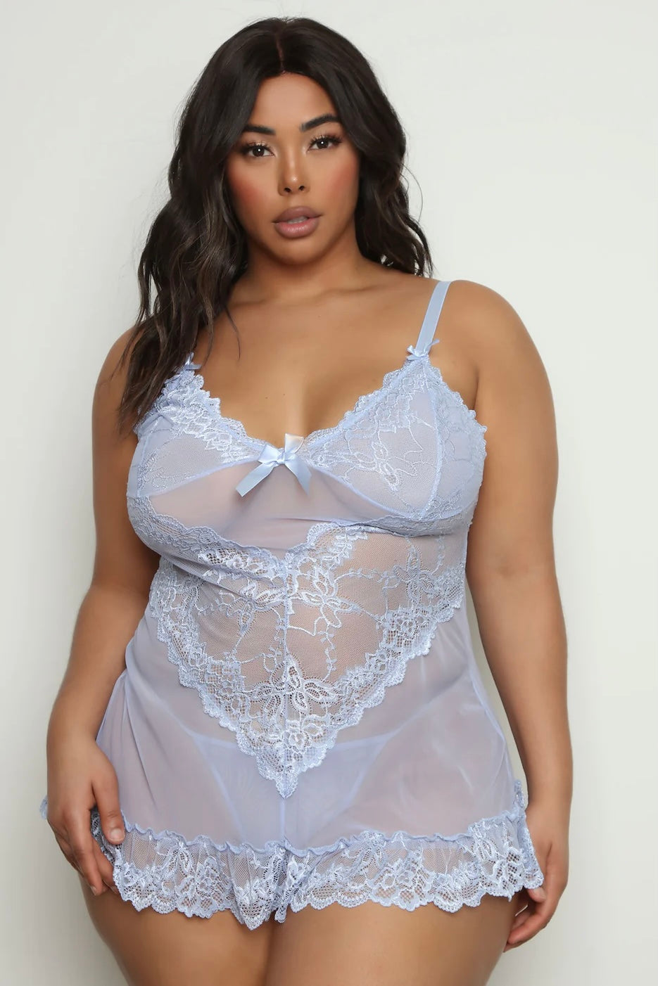 Plus size Babydoll Valentine brunnera blue