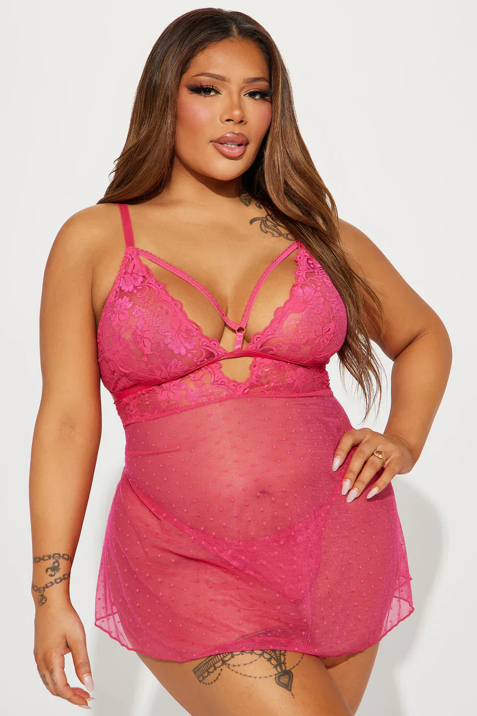 Plus size Babydoll Aphrodite pink