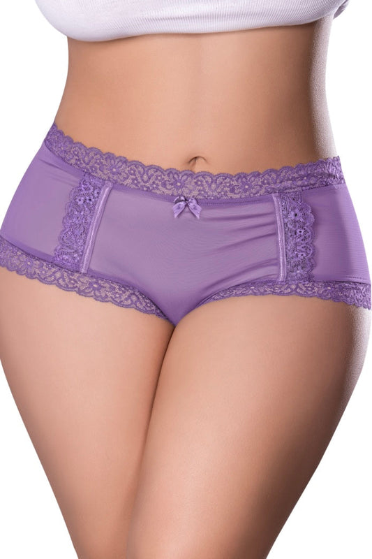 Plus size Cheeky Hipster Boy Short Purple-Curvynlingerie Plus Size