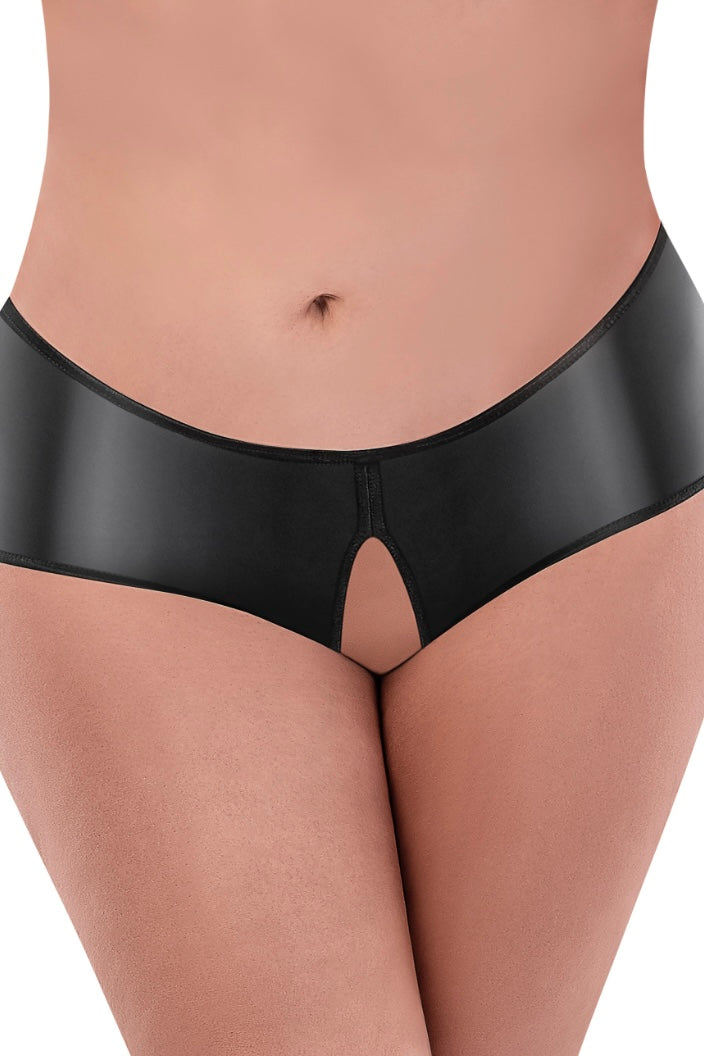 Plus size Liquid Onyx Split Back Boy Short