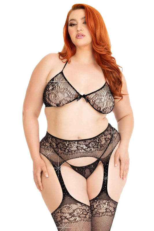 Plus size Opposites Attract Bra and Panty Set