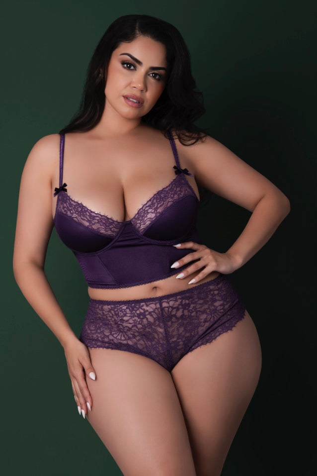 Plus size Balconette Bustier & Cheeky Short